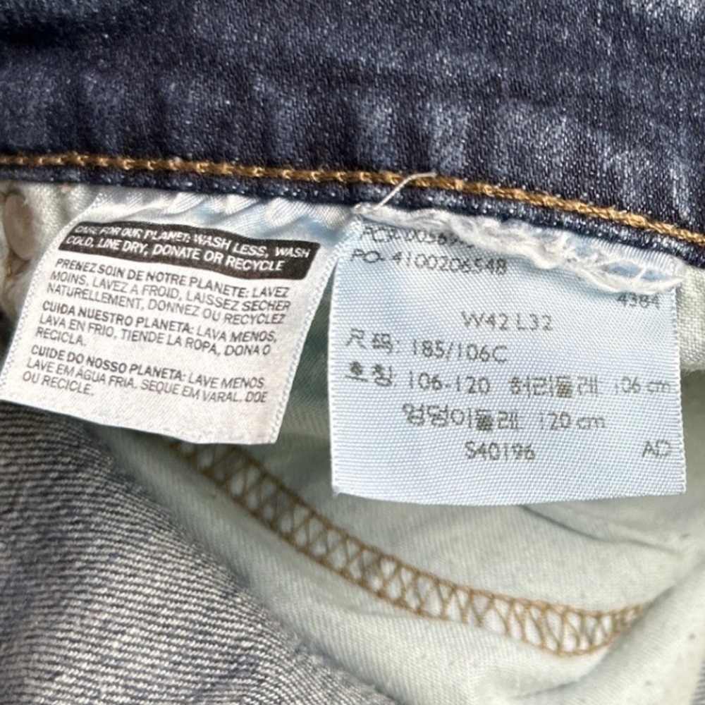 Levis Mens 569 Loose Straight Fit Denim Jeans Size 42x32 Medium Wash Blue Casual - Picture 6 of 11